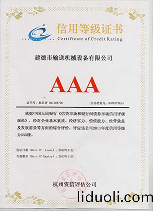 Certificate of credit rating